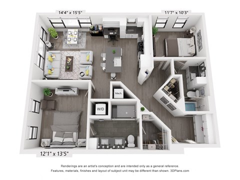 a 1 bedroom floorplan is shown in this image